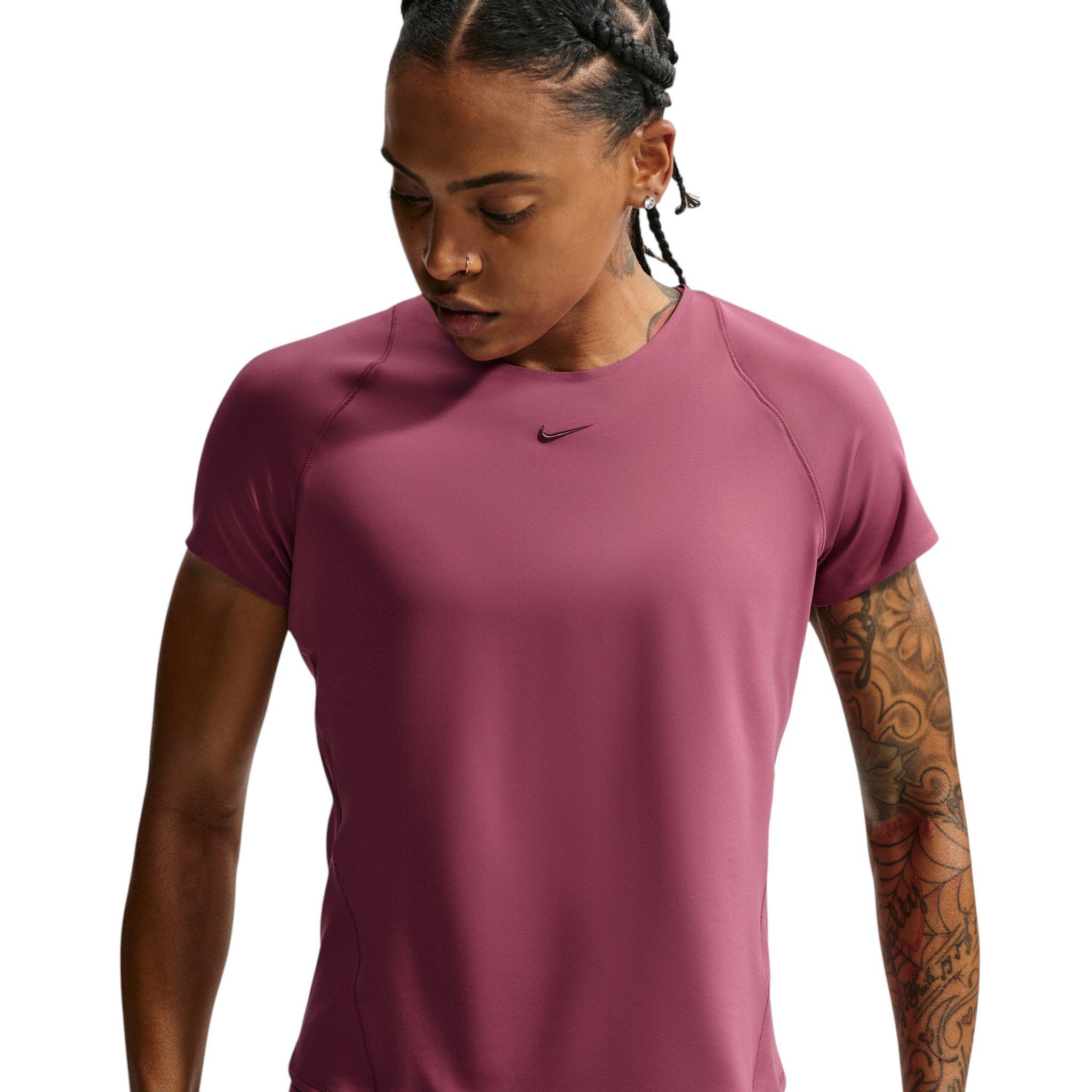 Nike Women's Universa Dri-FIT Short-Sleeve Top - Pink Smoke - PINK SMOKE